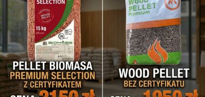 Promocja JDM Majda: pellet Biomasa Premium Selection z certyfikatem i Wood Pellet bez certyfikatu